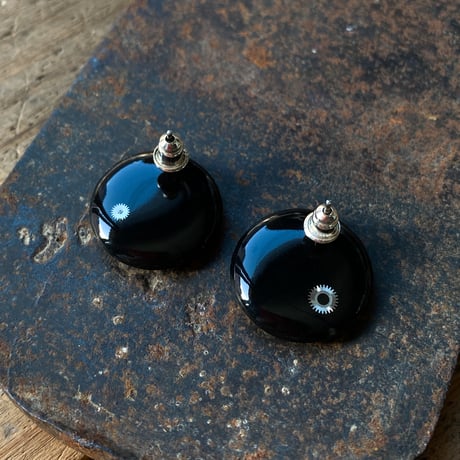 【企画展作品】antique round dial pierced earrings【something special/S0023】