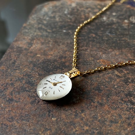 antique teardrop dial necklace K18GP "BLOVA"【K0869】