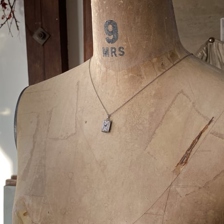 antique rectangle necklace "ELGIN" 【K0969】