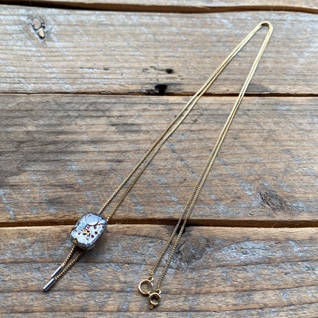 antique movement chain looptie necklace K18GP【K0830】