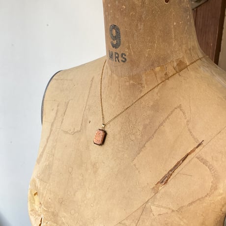 antique unique dial necklace K18GP【K892】