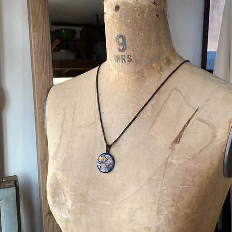 CLOPOA BLACK standard necklace skyblue【K0823】