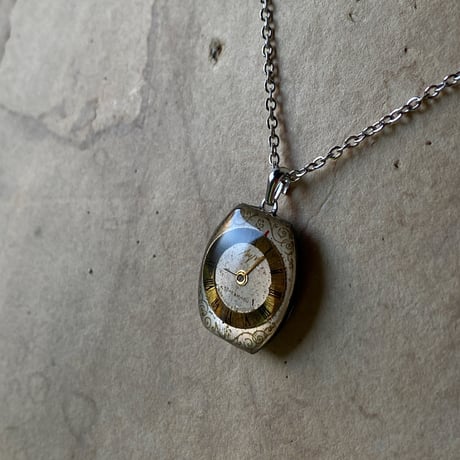 antique tonneau dial necklace "eastern europe"  【K0732】