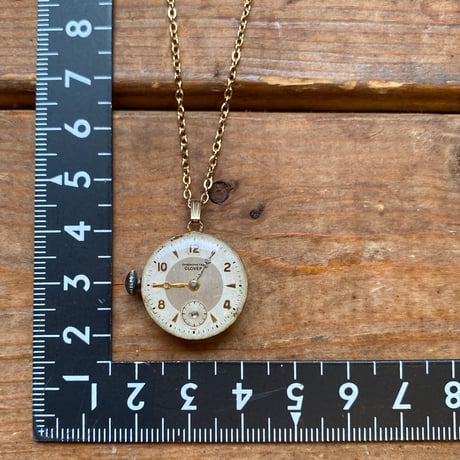 【K0663】antique dial&movement necklace K18GP