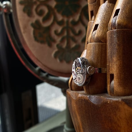 antique movement ring "USA ELGIN" #14(ボックス付)【K0887】