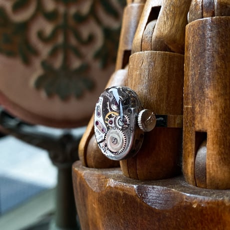 antique movement ring "USA ELGIN" #14(ボックス付)【K0887】