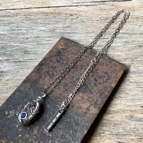 antique movement necklace "USA BULOVA" SV925(ボックス付)【K0964】