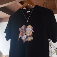 【サイズ限定特価】9時5分の歯車 オリジナルTシャツ ブラック&CLOPOA petit necklace turquoise【Sサイズ限定】【K0857】
