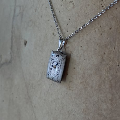 antique rectangle necklace "ELGIN" 【K0969】
