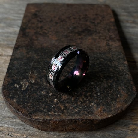 【new!!】CLOPOA BLACK flat date ring black×red (デイトリング) 19号 ボックス付【K0997】