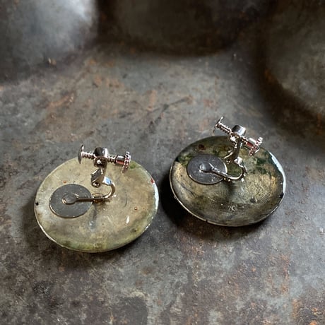 antique round dial earrings【K0684】