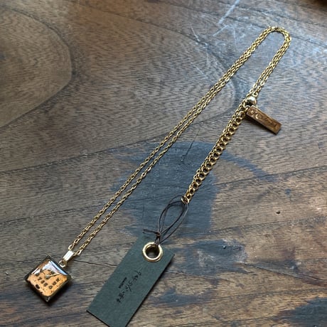 antique square dial necklace K18GP【K0813】