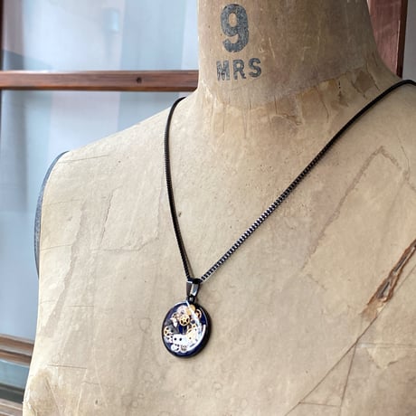 CLOPOA BLACK standard necklace blue【K0840】