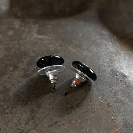 【K0676】CLOPOA BLACK petit pierced earrings pink