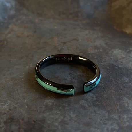 CLOPOA BLACK large 2way earcuff&rings turquoise #22【K0711】