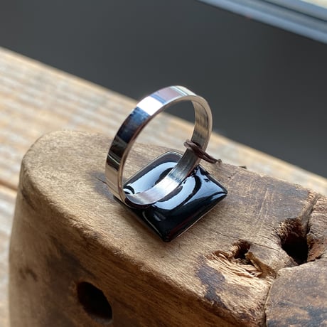 antique square dial ring "DUBOIS" #15【K0838】