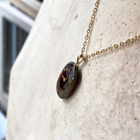 antique oval dial necklace "eastern europe"【K0795】