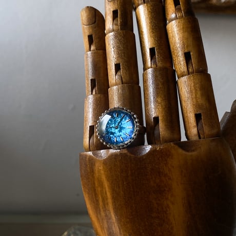 【企画展作品】antique skyblue dial ring "SEIKO" SV925 #13【something special/S0012】