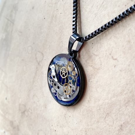 CLOPOA BLACK standard necklace blue【K0840】