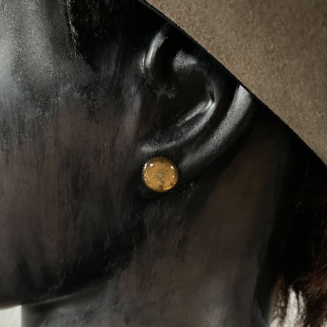 【K0621】 watch parts gear pierced earrings