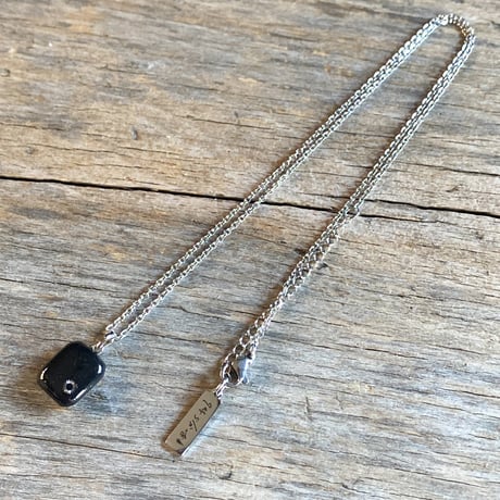 antique square dial necklace "HILTON"【K0734】