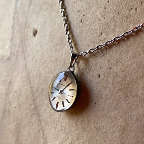 antique teardrop dial necklace【K0868】