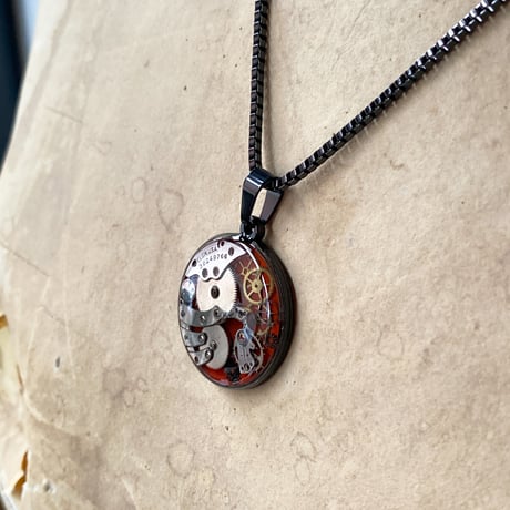 CLOPOA BLACK standard necklace blood orange【K0901】