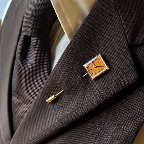 【企画展作品】antique square dial hatpin/lapelpin 【something special/S0027】