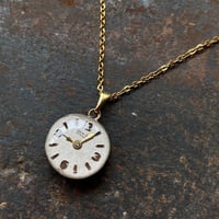 antique round dial necklace K18GP【K0968】