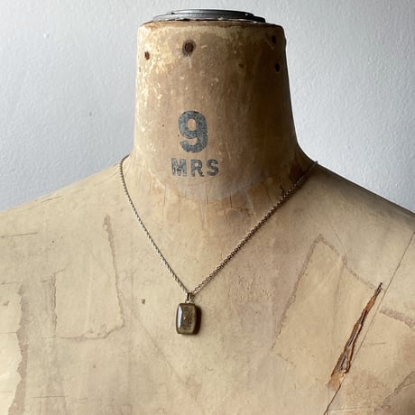 【K0656】antique rectangle dial necklace