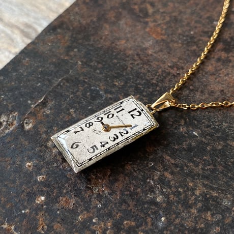 【new!!】antique rectangle necklace "WALTHAM" K18GP【K1031】