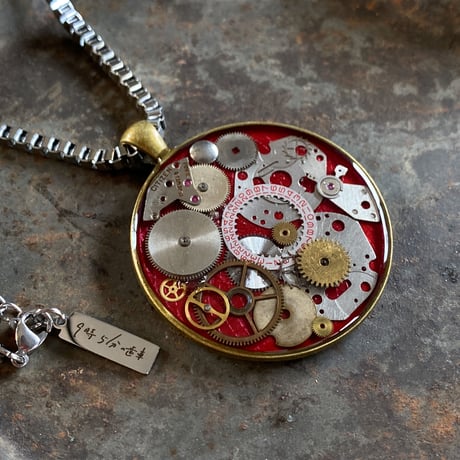 【K0693】CLOPOA standard large necklace red