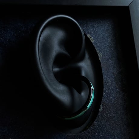 CLOPOA BLACK large 2way earcuff&rings turquoise #22【K0711】