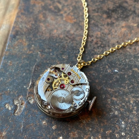 【企画展作品】antique dial&movement necklace K18GP【something special/S0010】