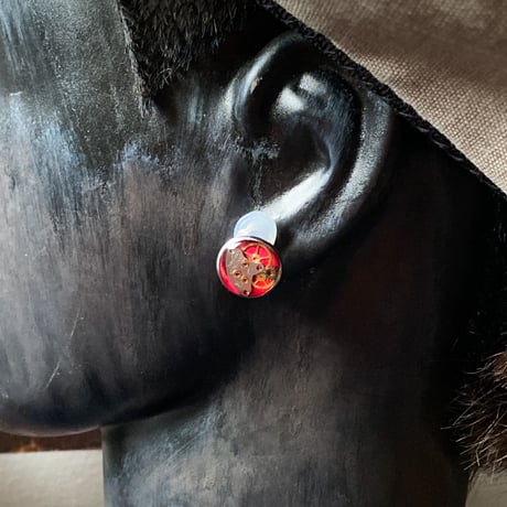 CLOPOA BLACK standard earrings red【K0922】