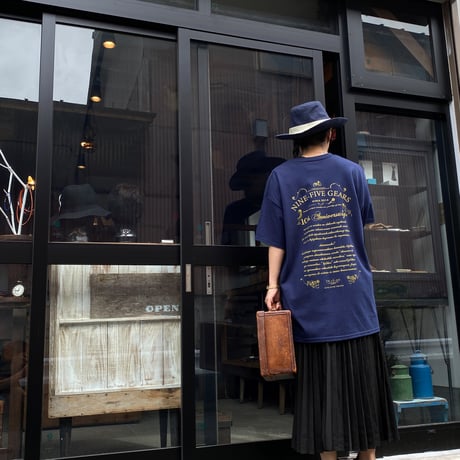 9時5分の歯車オリジナルTシャツ "10th ANNVERSARY" ネイビー×ゴールド