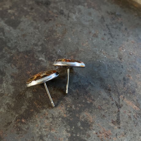 【K0616】 CLOPOA petit pierced earrings orange