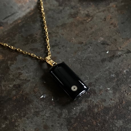antique rectangle dial necklace K18GP【K0783】