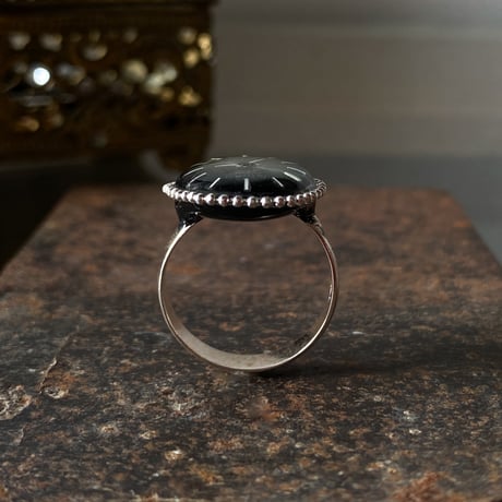 【企画展作品】antique lightgreen dial ring "ORIENT" SV925 #9【something special/S0015】