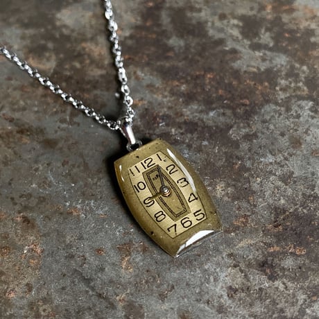 antique tonneau dial necklace【K0704】