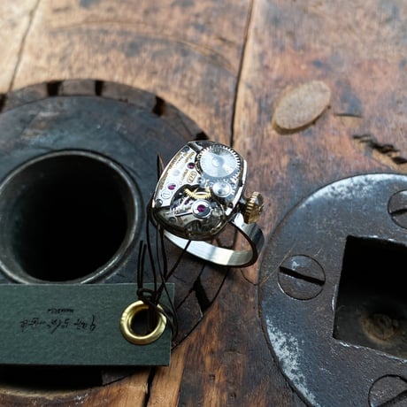 antique movement ring "GRUEN" #17【K0804】