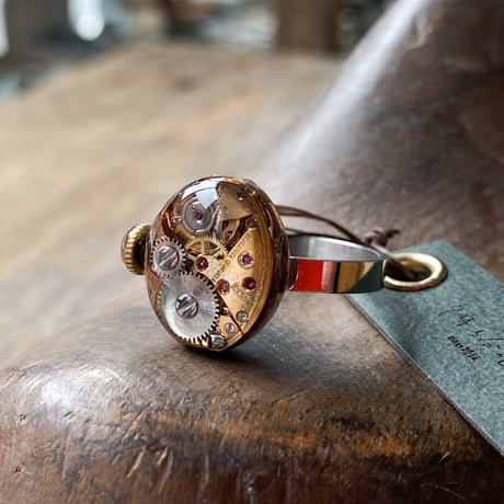 antique copper movement ring #22【K0939】