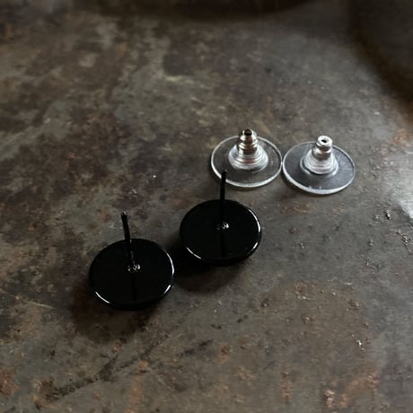 【K0676】CLOPOA BLACK petit pierced earrings pink