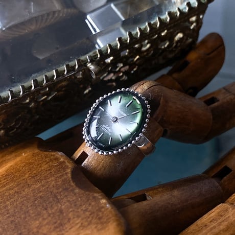 【企画展作品】antique lightgreen dial ring "ORIENT" SV925 #9【something special/S0015】