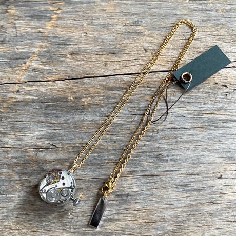 antique dial&movement necklace K18GP【K0778】