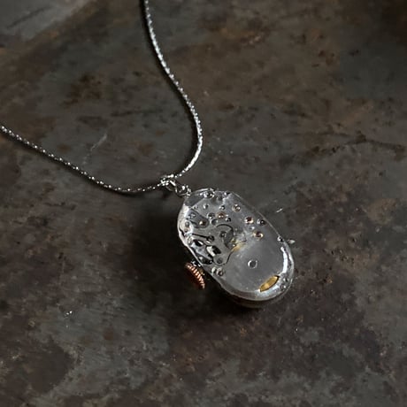 antique movement necklace“USA ELGIN”【K0741】