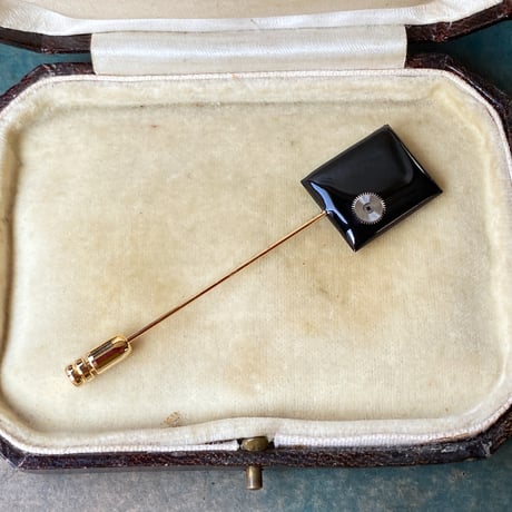 【企画展作品】antique square dial hatpin/lapelpin 【something special/S0027】