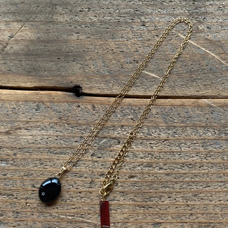 antique teardrop dial necklace K18GP "BLOVA"【K0869】