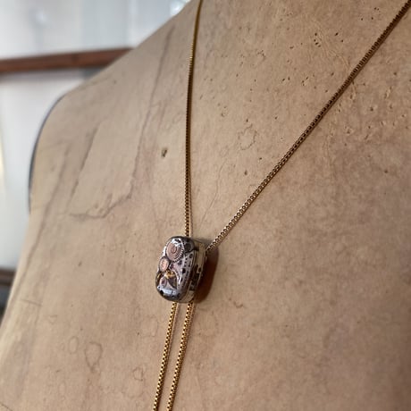 antique movement chain looptie necklace K18GP【K0830】