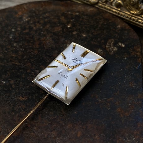antique dial hatpin/lapelpin "CITIZEN JULLY"【K0982】